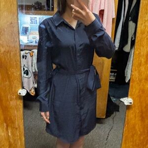 Banana Republic Dark Blue Long Sleeve Dress